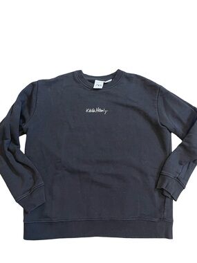 Zara x Keith Haring Collection"New York Artist" Black Crewneck Sweatshirt size L